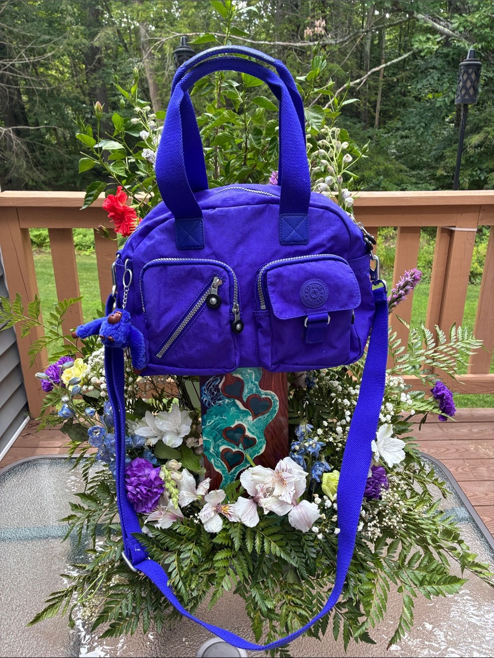 Kipling Royal blue Nylon Crossbody Satchel